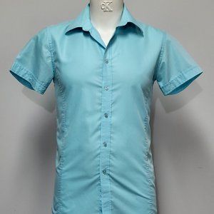 Men's Short-Sleeved Collared Sateen Shirt